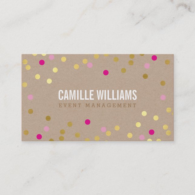 Carte De Visite PLAIN BOLD MINIMAL confetti or rose rose rose mign (Devant)