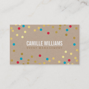 Carte De Visite PLAIN BOLD MINIMAL confetti or rouge bleu kraft