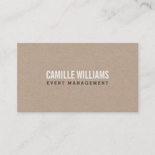 Carte De Visite PLAIN BOLD MINIMAL smart text naturel kraft