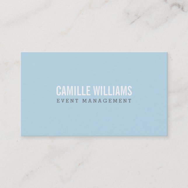 Carte De Visite PLAIN BOLD MINIMAL texte intelligent bébé bleu + g (Devant)