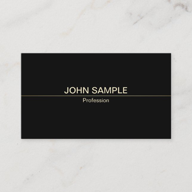 Carte De Visite Plain Moderne Professionnel Noir Élégant Luxe (Devant)
