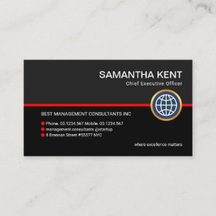 Carte De Visite Plain Simple Grey Couches Noires PDG Business Femm