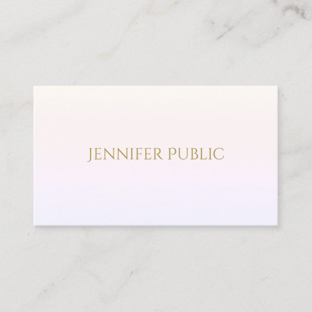 Carte De Visite Plaine à la mode minimaliste de manuscrit élégant (Devant)