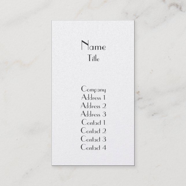 Carte De Visite Plaine - affaires (Devant)