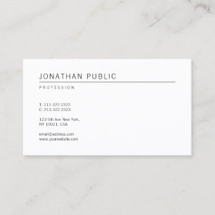Carte De Visite Plaine blanche simple créative Moderne Sophistiqué