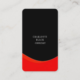 Carte De Visite Plaine créative blanche rouge noire minimaliste à