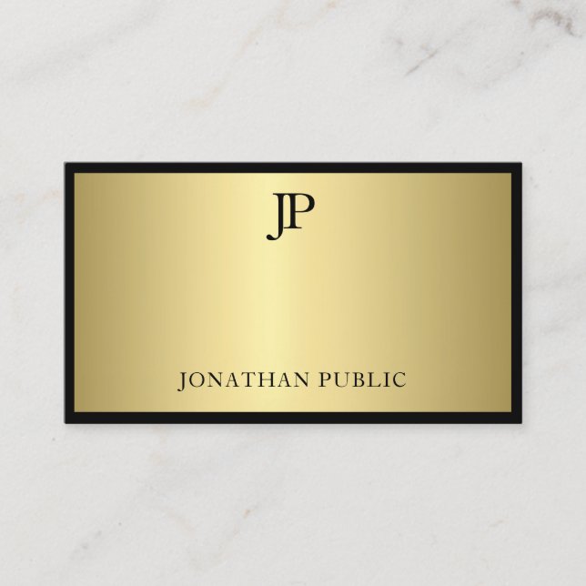 Carte De Visite Plaine créative de charme de monogramme de noir et (Devant)