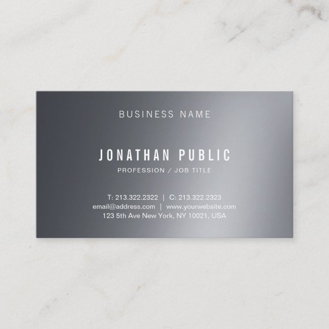 Carte De Visite Plaine créative professionnelle élégante de (Devant)