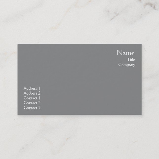 Carte De Visite Plaine gris-foncé - affaires (Devant)