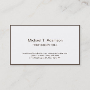 Carte De Visite Plaine minimaliste élégante Simple Blanc Moderne
