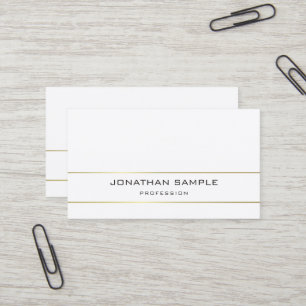 Carte De Visite Plaine minimaliste tendance Elégant Or Blanc Luxe