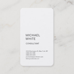 Carte De Visite Plaine moderne minimaliste Simple Vertical Blanc
