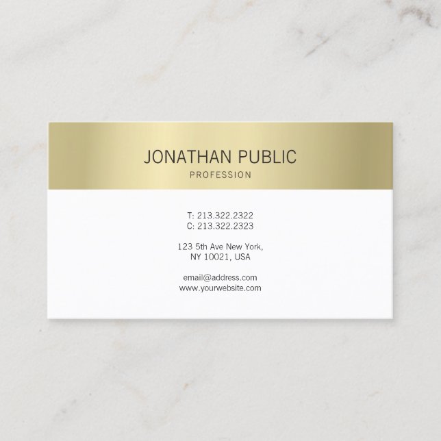 Carte De Visite Plaine professionnelle simple moderne élégante (Devant)