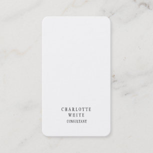 Carte De Visite Plaine simple créative blanche minimaliste à la