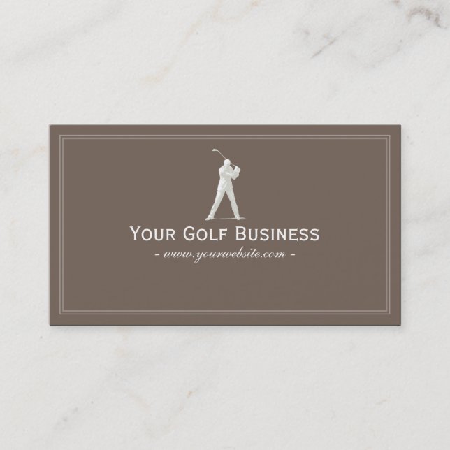Carte De Visite Plaine simple de golf d'oscillation de golfeur (Devant)