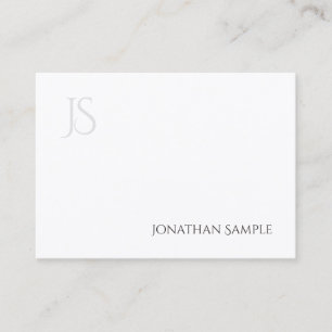 Carte De Visite Plaine simple élégante de monogramme minimaliste