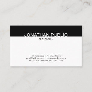 Carte De Visite Plaine tendance minimaliste créative Noir et Blanc