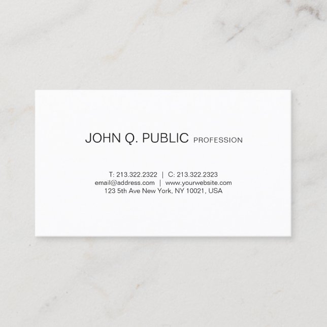 Carte De Visite Plaine tendante créative professionnelle moderne (Devant)