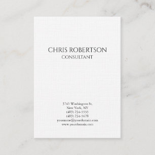 Carte De Visite Plaine Verticale Taille Grande Minimaliste Simple 