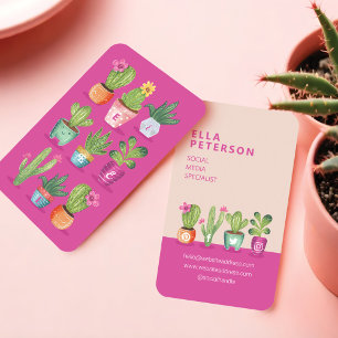 Carte De Visite Plaisir coloré Poted Plantes & Cactus Houseplants
