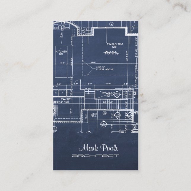 Carte De Visite Plan d'architecte de tableau noir PixDezines (Devant)
