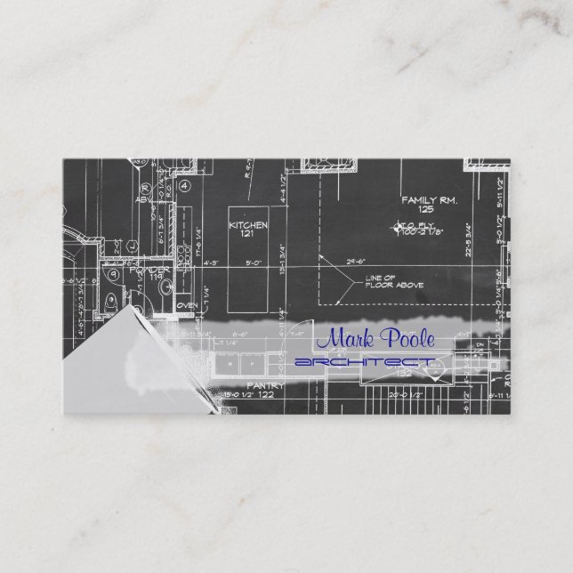 Carte De Visite Plan d'architecte de tableau noir PixDezines (Devant)