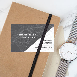 Carte De Visite Plan d'architecture gris