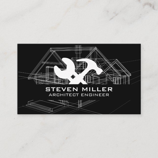Carte De Visite Plan directeur de la maison | Architecte | Outils  (Devant)