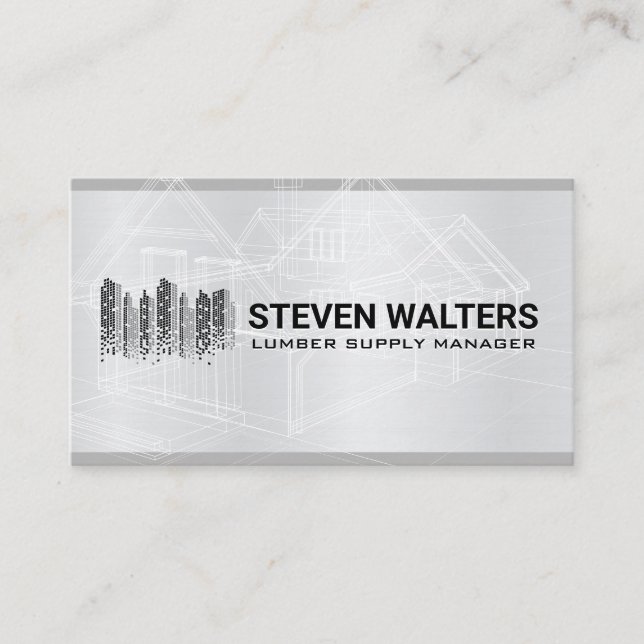 Carte De Visite Plan directeur | Logo de construction (Devant)