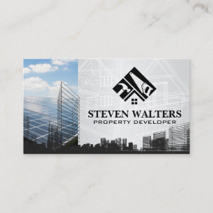 Carte De Visite Plan directeur Logo de Construction Builder