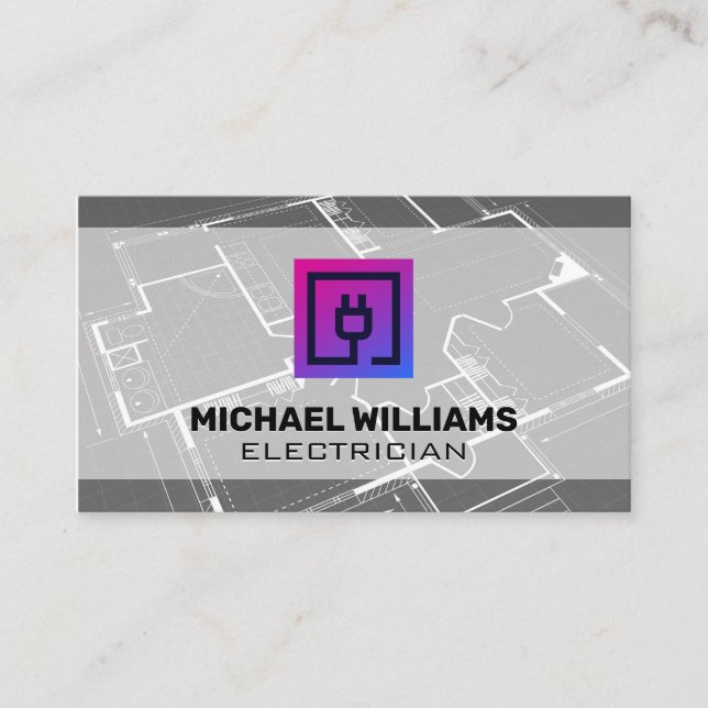 Carte De Visite Plan directeur | Logo de prise électrique (Devant)