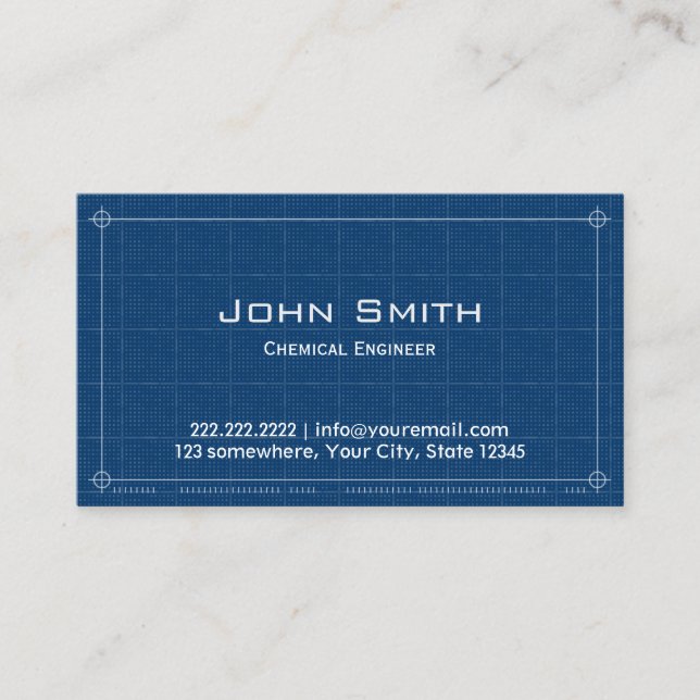 Carte De Visite Plan directeur professionnel de l'ingénieur chimiq (Devant)