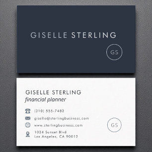 Carte De Visite Plan financier Marine Blue Modern Luxe