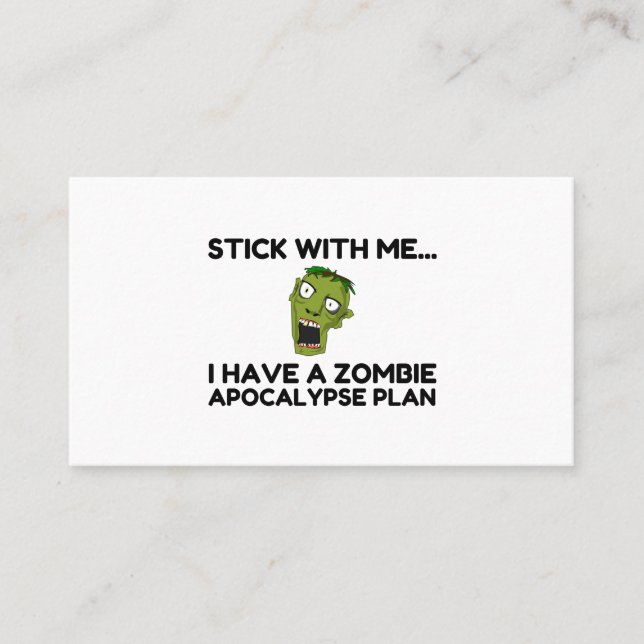Carte De Visite Plan Zombie Apocalypse (Devant)