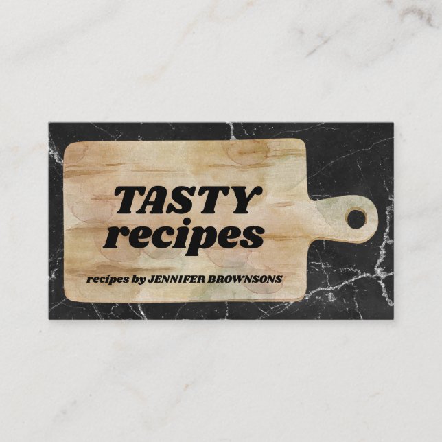 Carte De Visite Planche à découper Cuisine rustique Marbre cuisine (Devant)