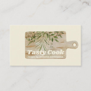 Carte De Visite Planche à découper Cuisine rustique vanille crème 