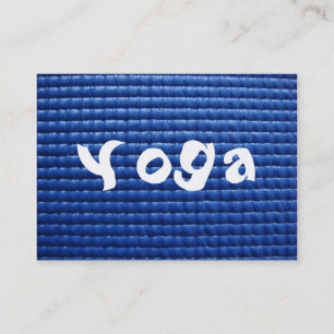 Carte De Visite Plancher collant bleu de tapis et en bois de yoga