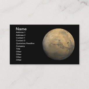 Carte De Visite Planète Mars dans le système solaire la NASA