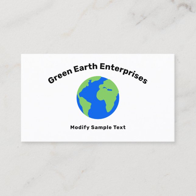 Carte De Visite Planète Terre De l'environnement (Devant)