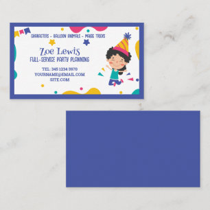 Carte De Visite Planificateur de la fête pour enfants