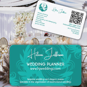 Carte De Visite Planificateur de mariage avec logo à motif sarcell