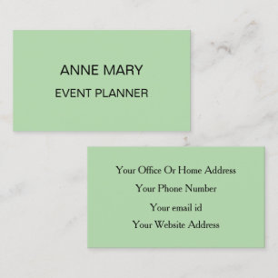 Carte De Visite Planificateur de mariage de bureau vert pâle Tenda