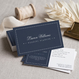 Carte De Visite Planificateur de Mariage Élégant Navy
