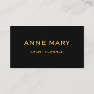 Carte De Visite Planificateur de mariage tendance or noir doré