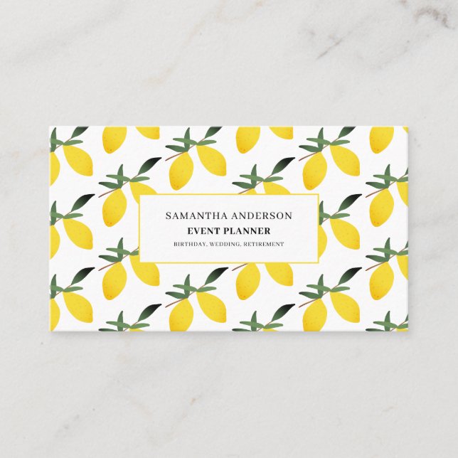 Carte De Visite Planificateur d'événements Citrus citron (Devant)