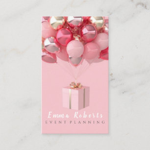 Carte De Visite Planificateur d'événements Cute Bokeh et Rose Gold