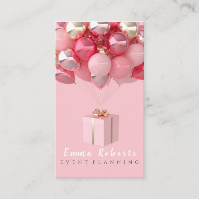 Carte De Visite Planificateur d'événements Cute Bokeh et Rose Gold (Devant)