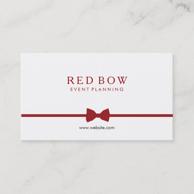 Carte De Visite Planificateur d'événements de Cravate Red Bow (Devant)