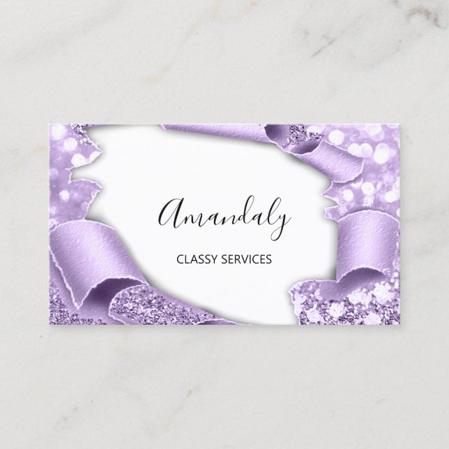 Carte De Visite Planificateur d'événements de maquillage 3D Violet (Devant)