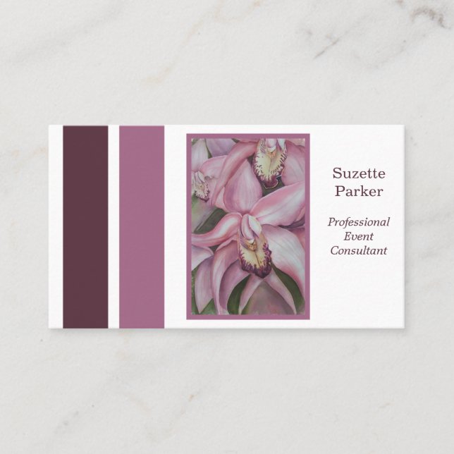 Carte De Visite Planificateur d'événements Pink Orchid (Devant)